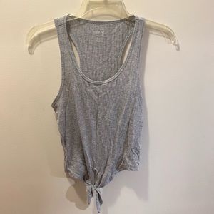 Aerie Ribbed Tied Grey Tank Top